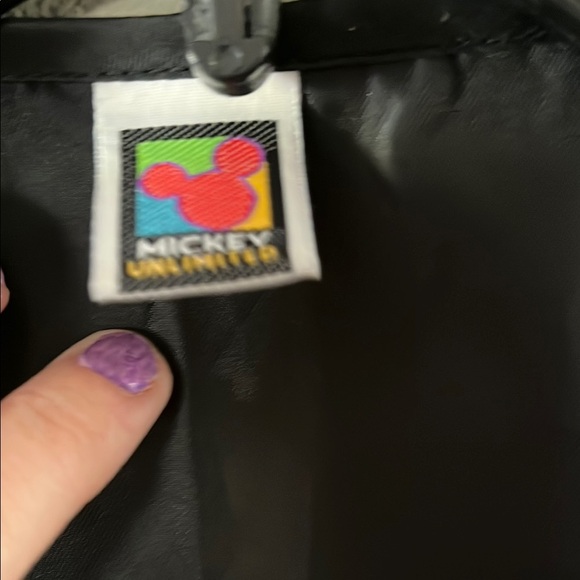 Blue Leather Vest with Mickey Mouse Embroidery - Picture 3 of 5